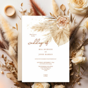 Modern, Typography Boho Fall Wedding Invitation