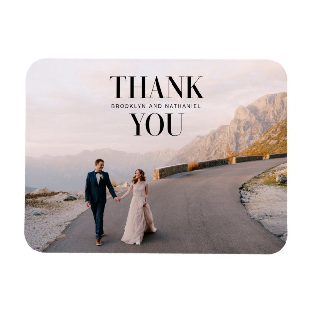  Modern Typography Bold Thank You Magnet (Horizontal)