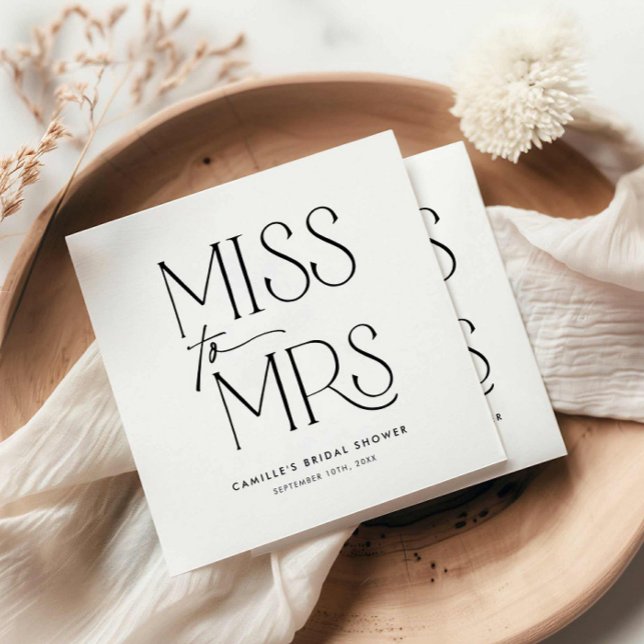 Modern Typography Bridal Shower Napkin (Elegant Modern Bridal Shower Napkins)