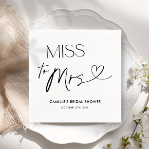 Modern Typography Bridal Shower Napkins