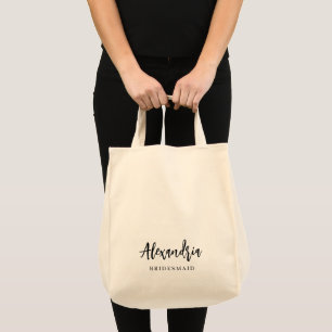 Modern Typography Bridesmaid Gift Personalised Tote Bag