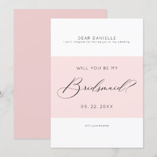 Modern typography Bridesmaid minimalistic invite