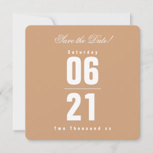Modern Typography Bronze Save the Date