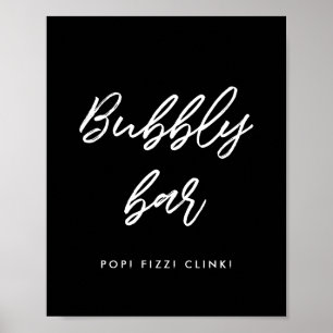 Modern typography Bubbly bar wedding sign