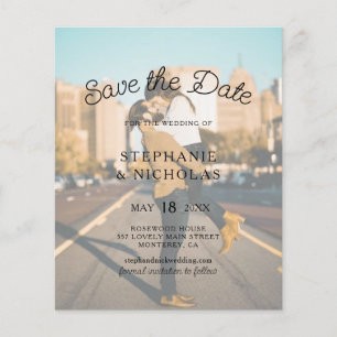 Modern Typography Budget Photo Save The Date Flyer