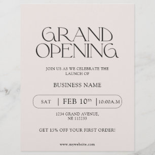Modern Typography Business Grand Opening Flyer
