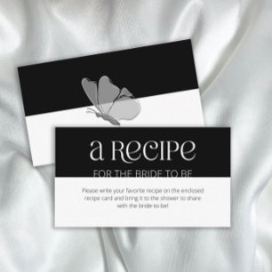Modern Typography Butterfly Recipe for the bride Enclosure Card