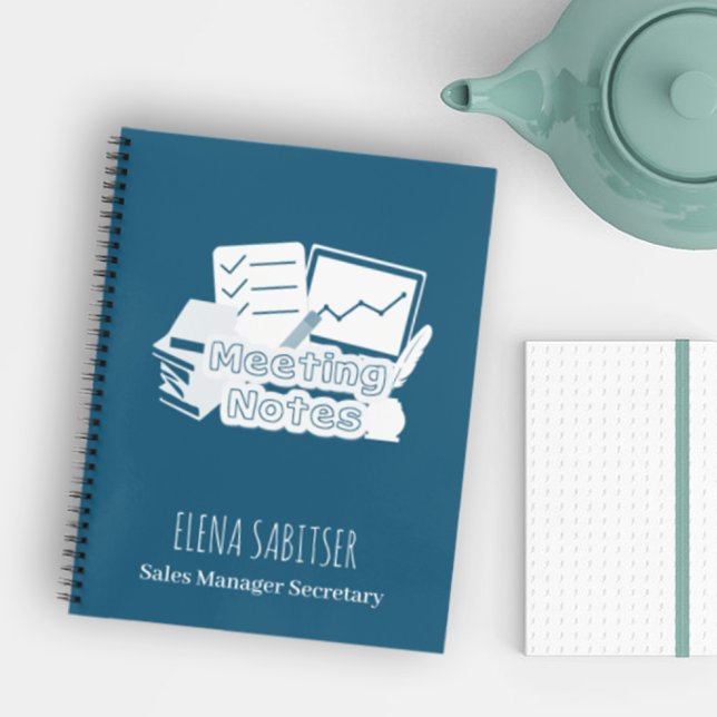 Modern Typography Cadet Blue Meeting Notes  Notebook (Creator Uploaded)