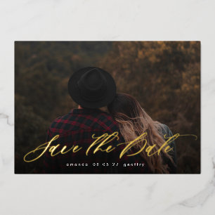 Modern Typography Calligraphy Photo Save the Date