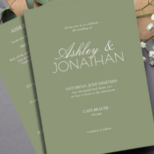 Modern Typography-Centric All-in-One Wedding Invitation