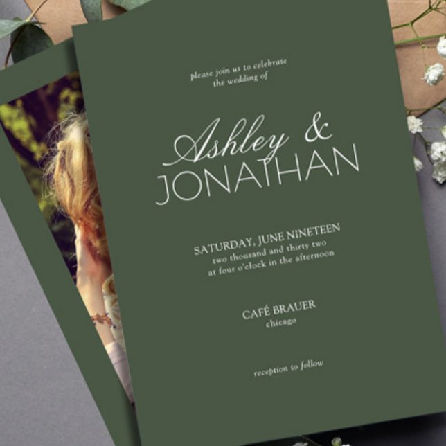 Modern Typography-Centric Photo Wedding Invitation (Creator Uploaded)