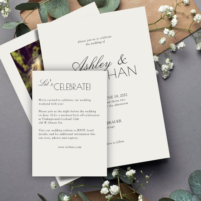 Modern Typography-Centric Wedding Enclosure Card (Creator Uploaded)