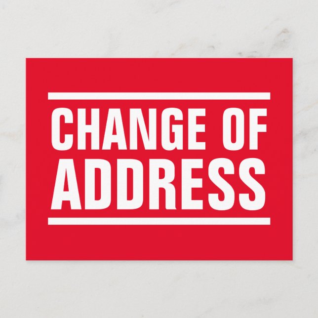 Modern typography change of address moving postcar postcard (Front)
