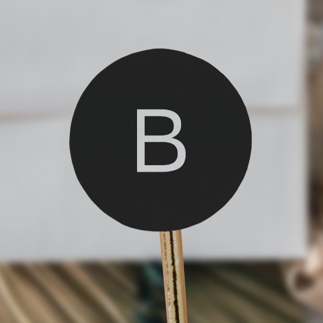 Modern Typography Charcoal Monogram Envelope Seals (Creator Uploaded)