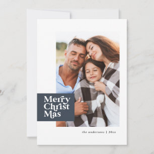 Modern typography chic Christmas elegant photo Holiday Card