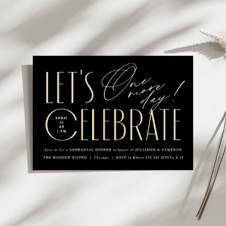 Modern Typography Chic Rehearsal Dinner Invitation