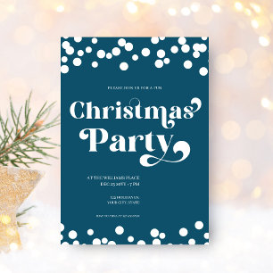 Modern Typography Christmas Party Invitation