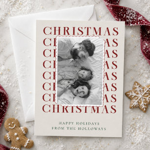 Modern Typography Christmas Photo Holiday Card