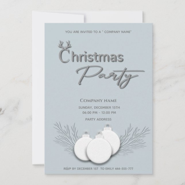 Modern  typography corporate Christmas party Invitation (Front)
