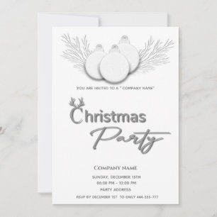 Modern typography corporate Christmas party Invitation