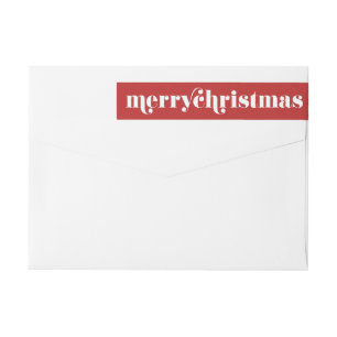 Modern Typography Custom Christmas Wrap Around Label