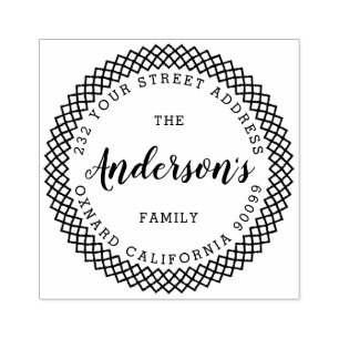 Modern Typography-Custom Family Name Rubber Stamp