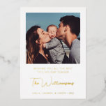 Modern Typography Custom Greeting Photo Gold<br><div class="desc">Make a statement this holiday season with a simple modern typography custom greeting card, featuring a sleek design with gold foil accents. Add your favourite photo for a personal touch, creating a stylish and elegant holiday card that’s perfect for sending warm wishes to friends and family. Ideal for Christmas, New...</div>