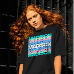 Modern Typography | Custom Name Pastel Holographic T-Shirt<br><div class="desc">Introducing our Custom Name Modern Typography Pastel Cute T-Shirt, the perfect solution for anyone looking to express their unique style in a fun and fashionable way! This adorable tee features a trendy, modern typography design that's sure to turn heads, while the subtle pastel hues add a touch of softness and...</div>