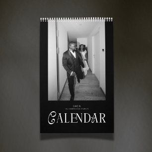 Modern Typography Custom Newlyweds Wedding Photo Calendar