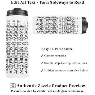 Modern Typography Custom Secret Message BG Thermal Tumbler