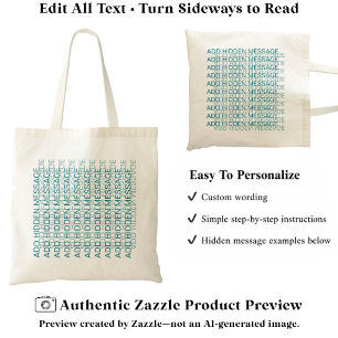 Modern Typography Custom Secret Message TT Tote Bag