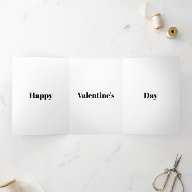 Modern typography custom text Valentine's Day Tri-Fold Card (Inside)