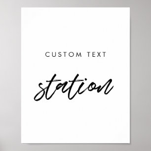 Modern typography Custom wedding station sign