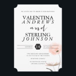 Modern Typography Dandelion Wedding Invitation<br><div class="desc">Main colours are black,  white and peach. Illustrated with a lovely peach dandelion floral accent and geometric shapes. Some elements by Webvilla.</div>