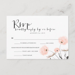 Modern Typography Dandelion Wedding RSVP Card