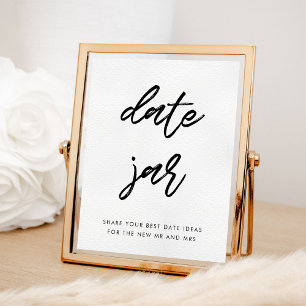 Modern typography Date jar wedding sign