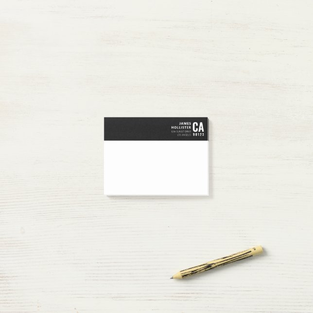 Modern Typography Design | Black & White Post-it Notes (On Desk)