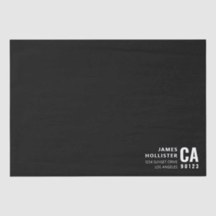 Modern Typography Design Black & White Tissue Paper