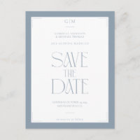Modern Typography Dusty Blue Save The Date