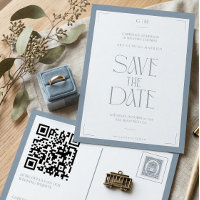 Modern Typography Dusty Blue Save The Date