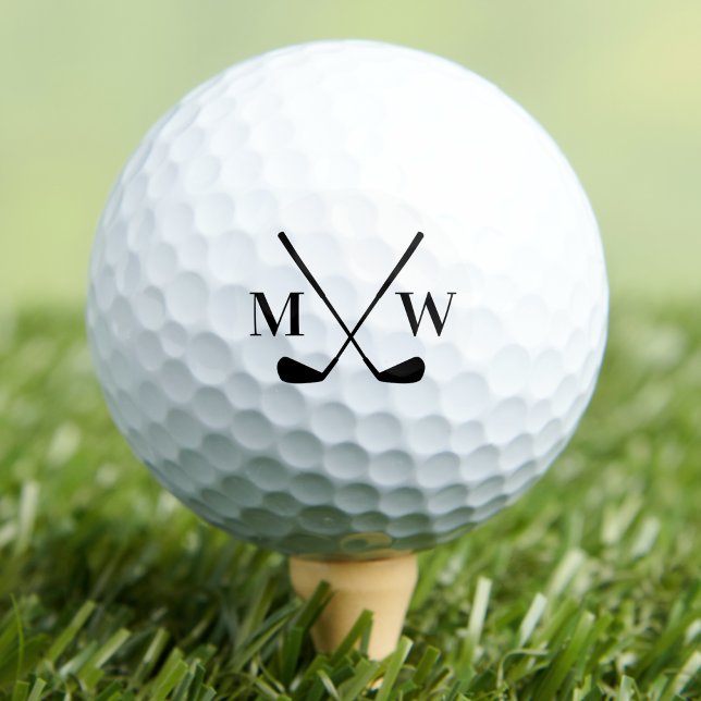 Modern Typography Elegant Initial Monogram Golf Balls (Modern Typography Elegant Initial Monogram Golf Balls)