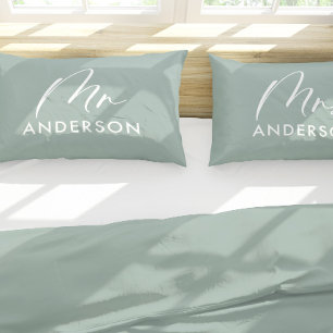Modern typography elegant script mr gift pillow ca pillowcase