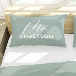 Modern typography elegant script mr gift pillow ca pillowcase