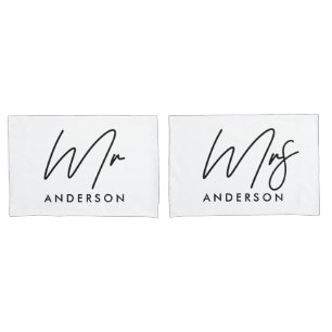Modern typography elegant script mr gift pillow pi pillowcase