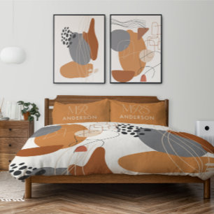 Modern typography elegant script mr mrs customise pillowcase