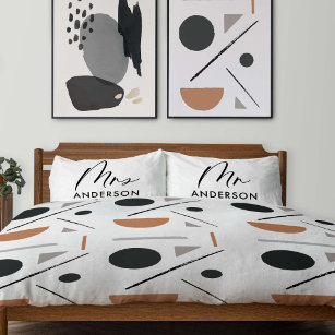 Modern typography elegant script mrs gift pillowcase