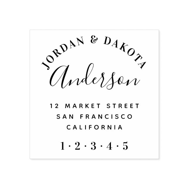 Modern Typography & Elegant Script Return Address Rubber Stamp (Imprint)