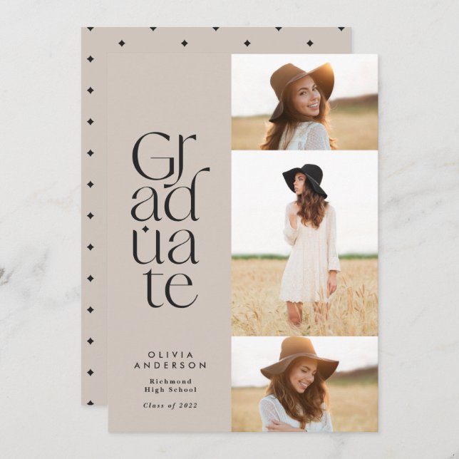 Modern typography elegant stylish bold photo annou announcement (Front/Back)