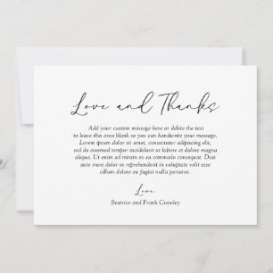 Modern Typography Elegant Wedding Thank You Card