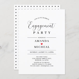 Modern Typography Engagement Party Invitation